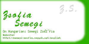 zsofia semegi business card